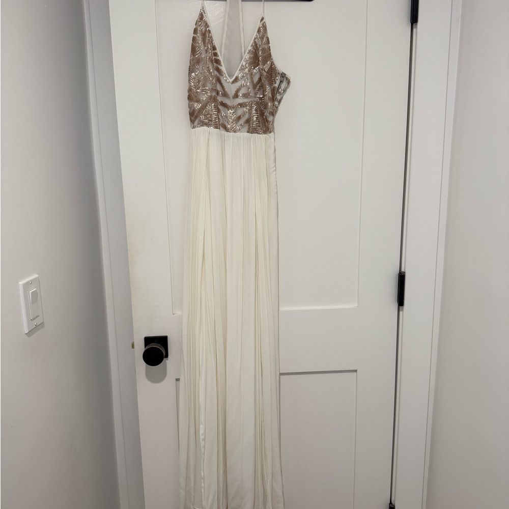 Saylor White and Gold Gown